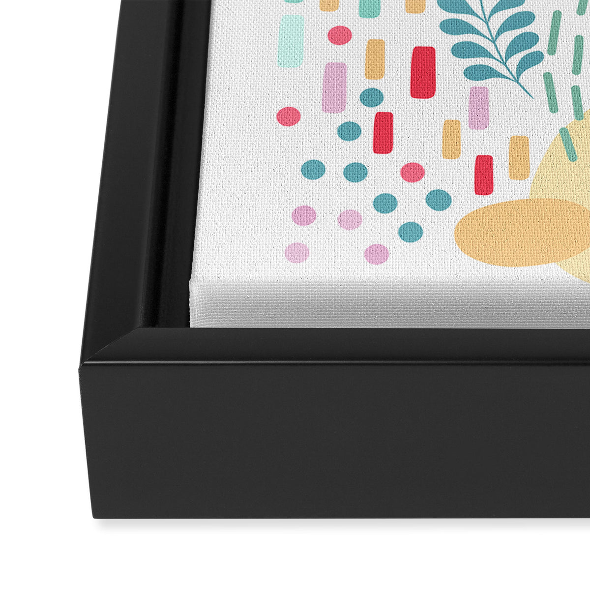 Abstract Nature - Colourful Doodle Pattern 3 Framed Canvas Print Gallery Image 3