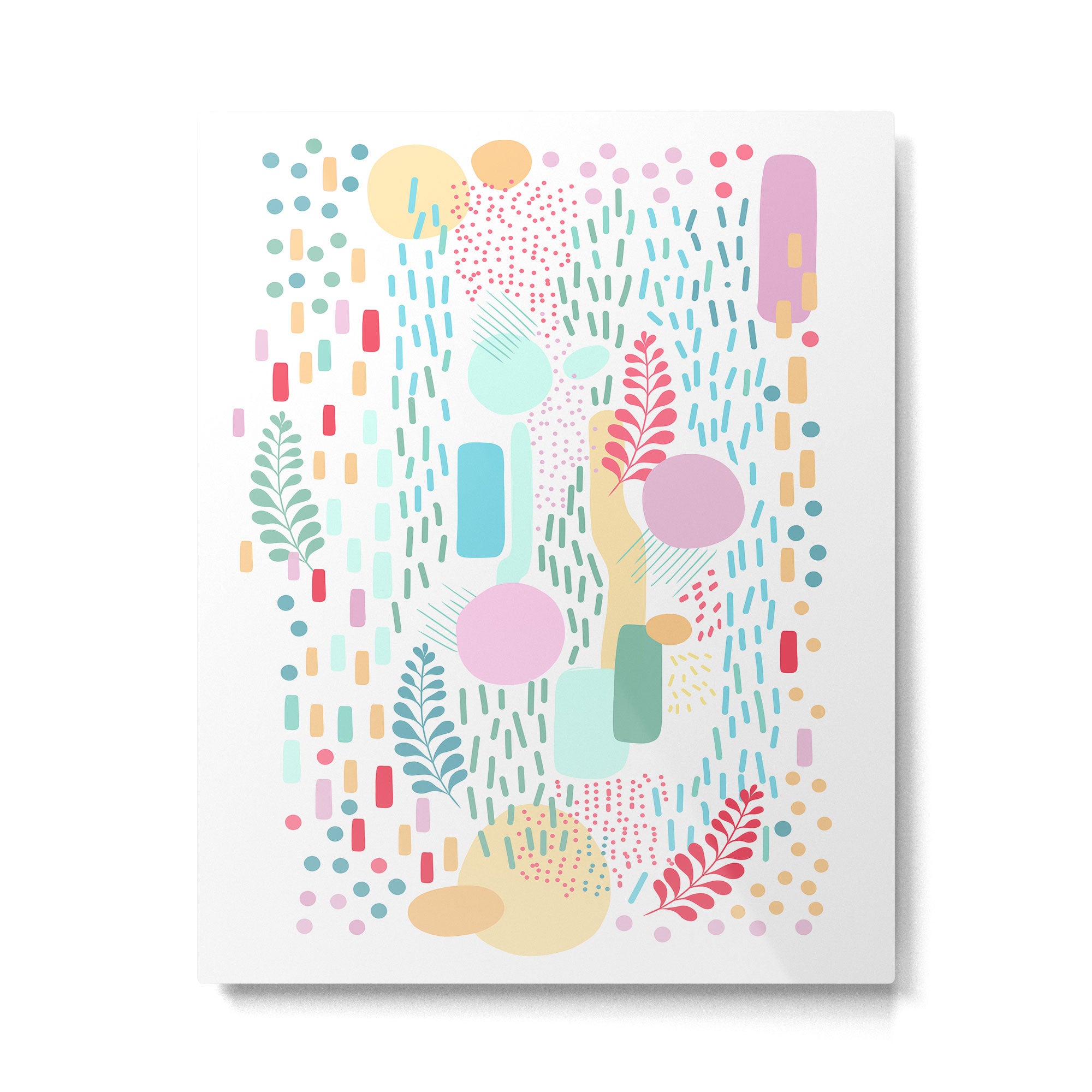 Abstract Nature - Colourful Doodle Pattern 3 Metal Print Gallery Image 4