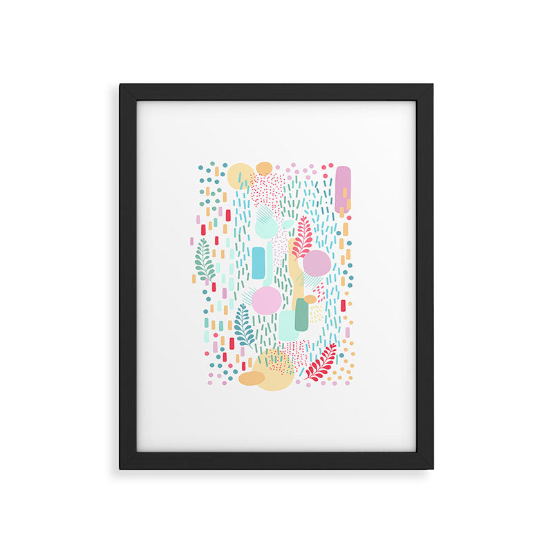 Abstract Nature - Colourful Doodle Pattern 3 Framed Art Print Gallery Image 5
