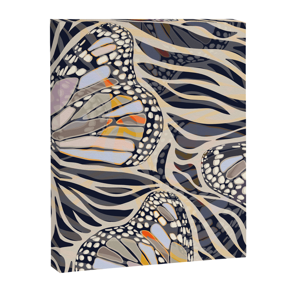Abstract Retro Boho Butterfly Zebra Pattern â¢ Earthy Nature Canvas Print Gallery Image 8