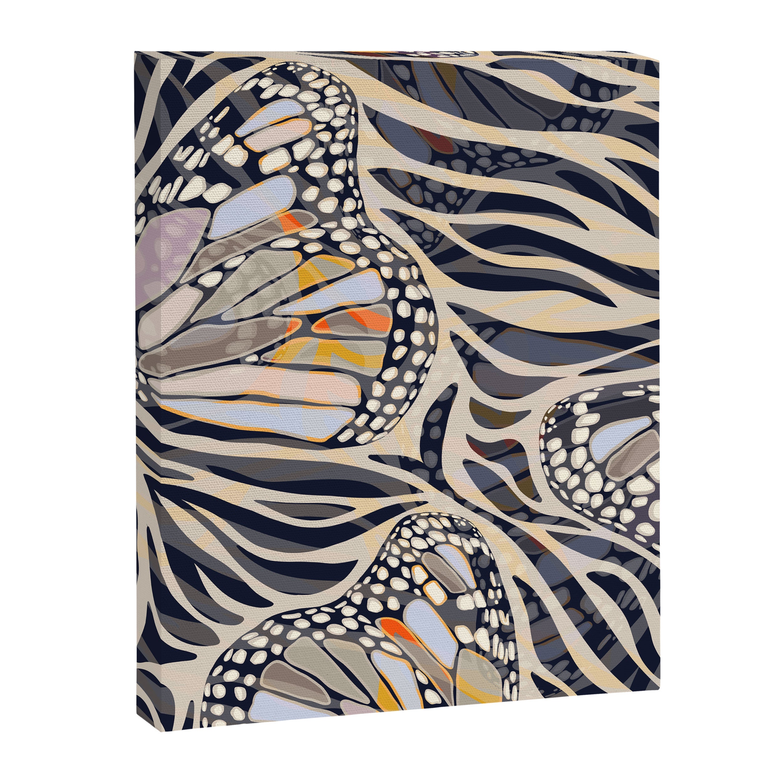 Abstract Retro Boho Butterfly Zebra Pattern â¢ Earthy Nature Canvas Print Gallery Image 8