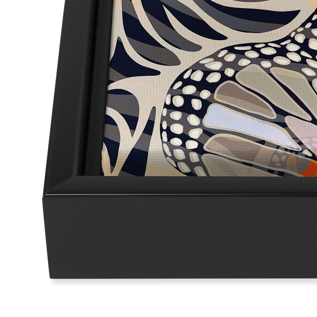 Abstract Retro Boho Butterfly Zebra Pattern â¢ Earthy Nature Framed Canvas Print Gallery Image 3