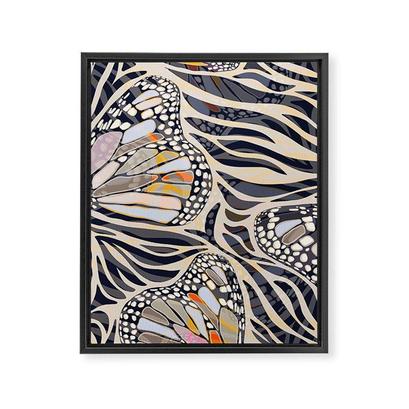 Abstract Retro Boho Butterfly Zebra Pattern â¢ Earthy Nature Framed Canvas Print Gallery Image 8