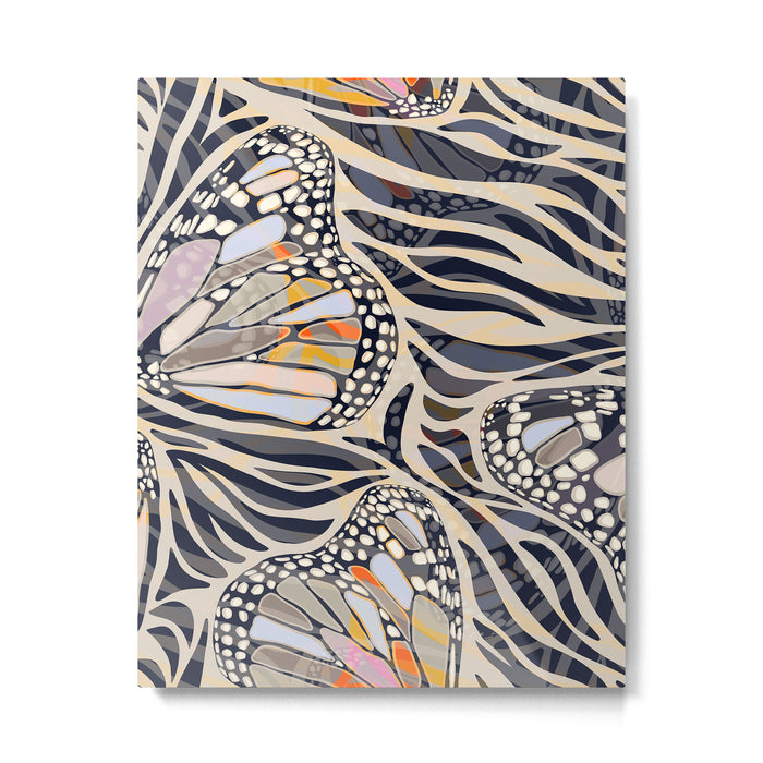 Abstract Retro Boho Butterfly Zebra Pattern â¢ Earthy Nature Metal Print Gallery Image 1