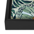 Abstract Retro Boho Butterfly Zebra Pattern - teal green Framed Canvas Print Gallery Image 3