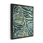 Abstract Retro Boho Butterfly Zebra Pattern - teal green Framed Canvas Print Gallery Image 2