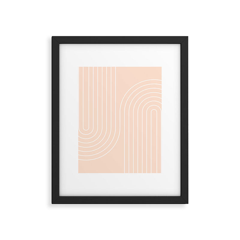 Abstract Retro Double Rainbow Peach Fuzz Framed Art Print Gallery Image 5