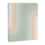 Abstract Retro Double Spring Rainbow - Pastel sage green and Peach fuzz Canvas Print Gallery Image 6