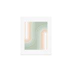 Abstract Retro Double Spring Rainbow - Pastel sage green and Peach fuzz Art Print Gallery Image 1