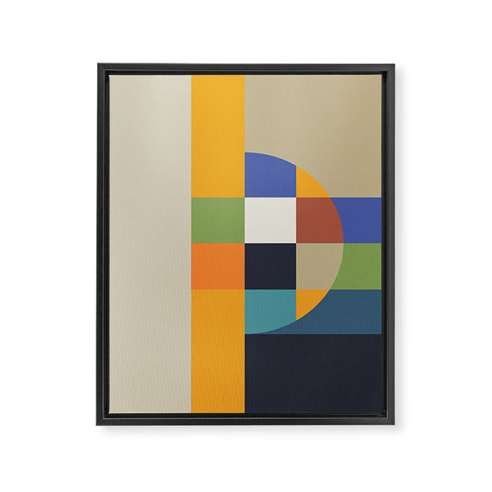 Bauhaus Abstract Eclipse Framed Canvas Print Gallery Image 1