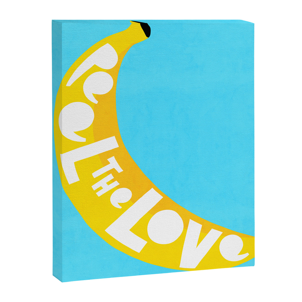 Big fruit Banana with 'Peel the love' typographic pun Canvas Print Gallery Image 8
