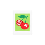 Big fruit Cherry duo with fun pun 'Cherry Nice'  Art Print Gallery Image 1