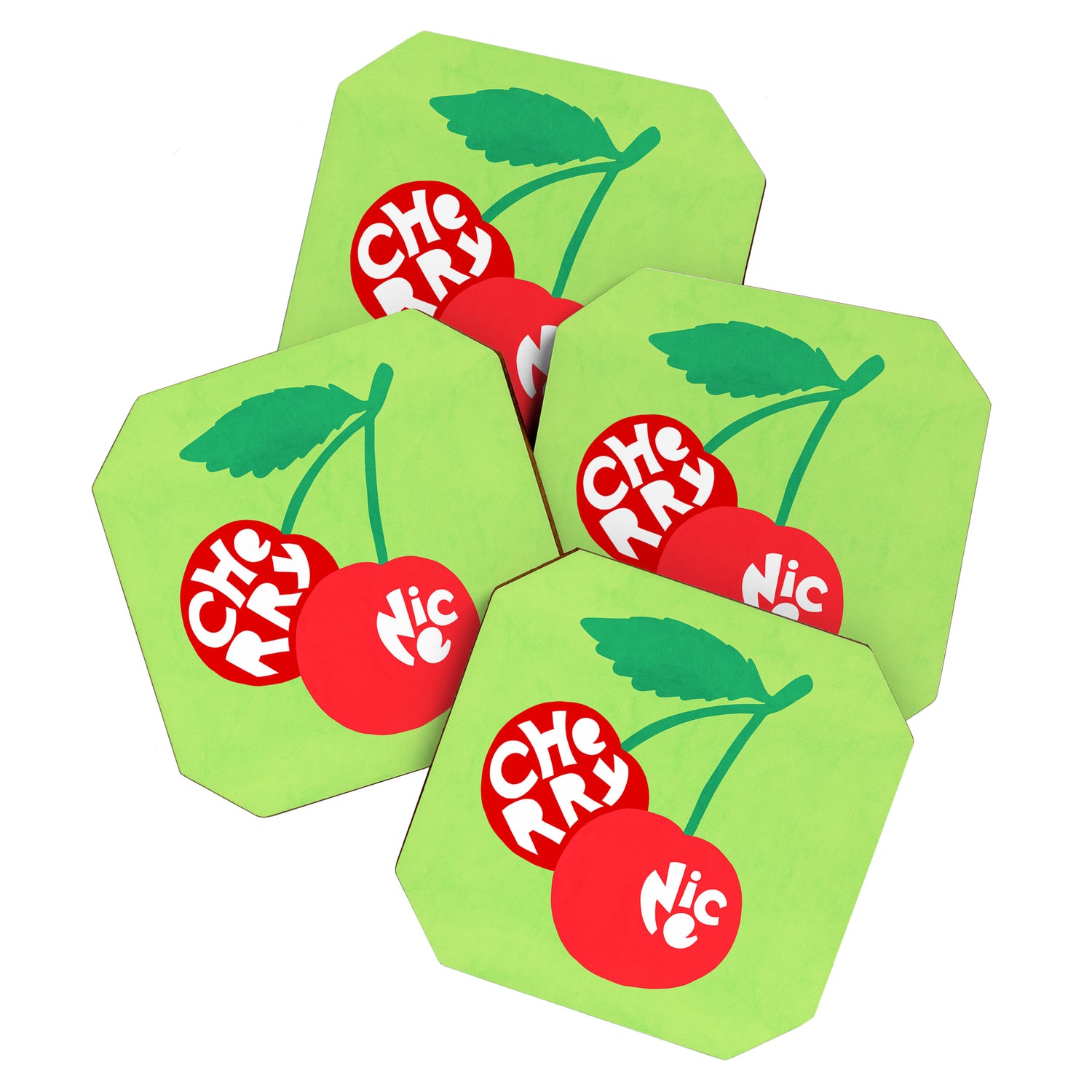 Big fruit Cherry duo with fun pun 'Cherry Nice'  Coaster Gallery Image 1