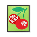 Big fruit Cherry duo with fun pun 'Cherry Nice'  Framed Canvas Print Gallery Image 6