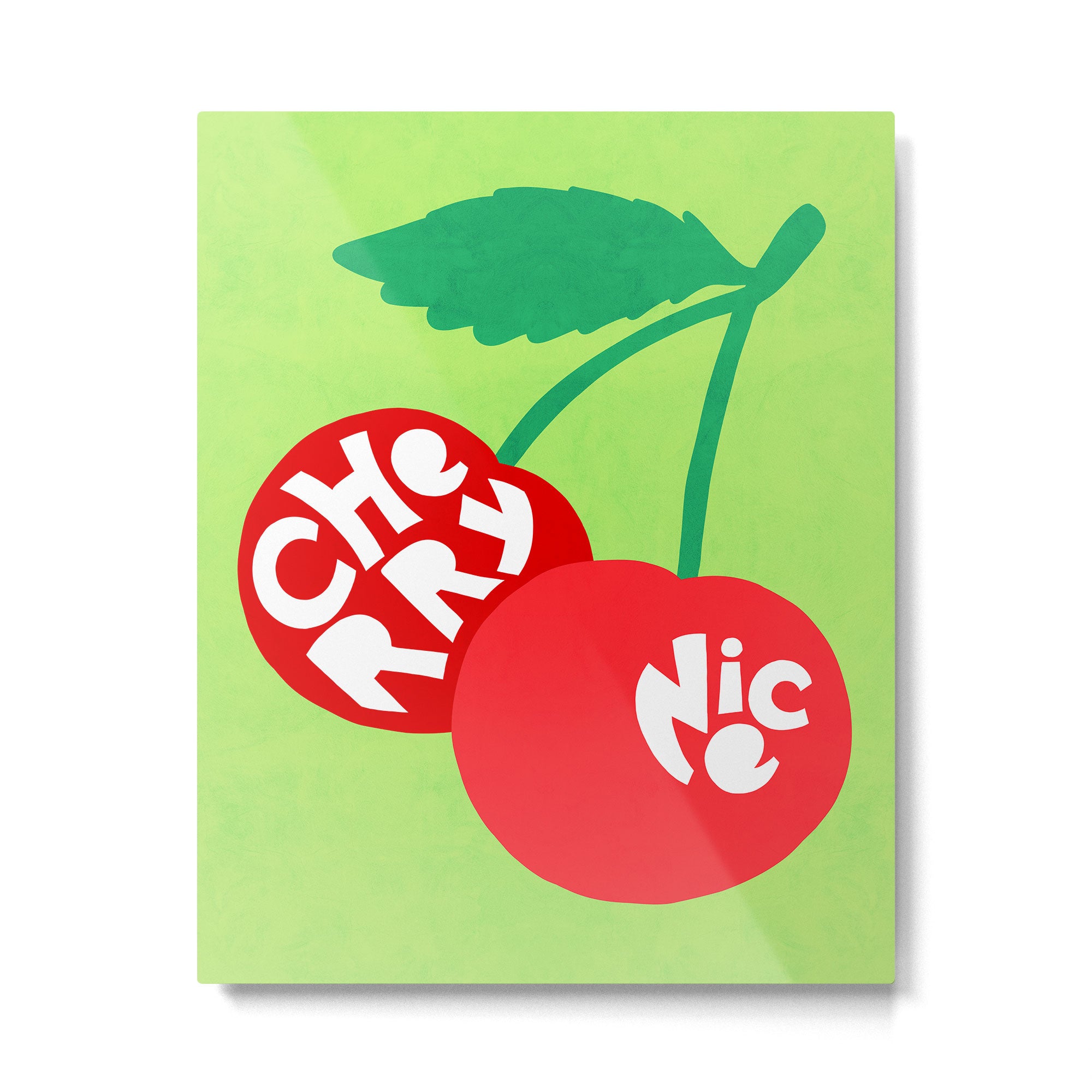 Big fruit Cherry duo with fun pun 'Cherry Nice'  Metal Print Gallery Image 4