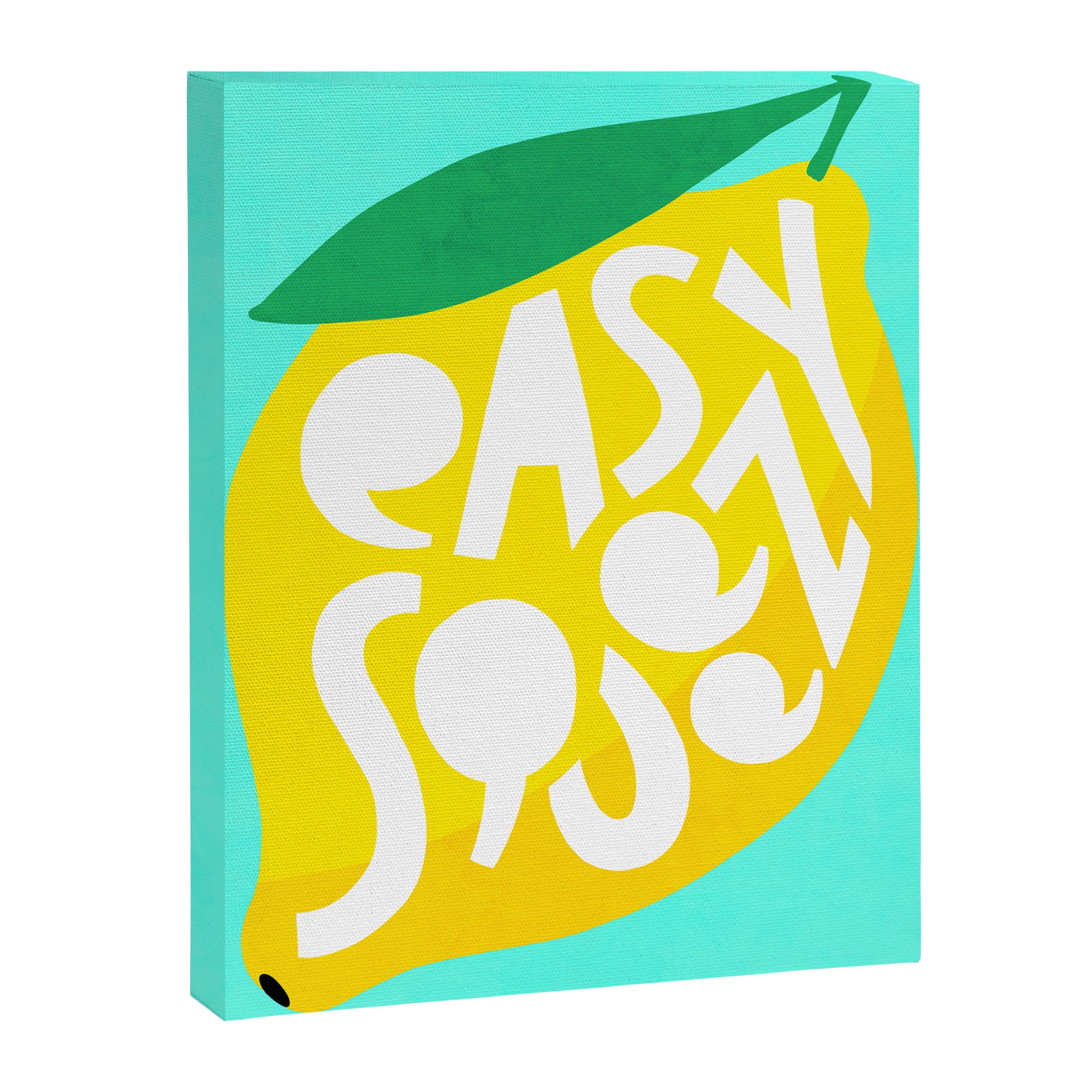 Big Fruit Lemon 'Easy Squeezy' Typographic pun  Canvas Print Gallery Image 6