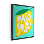 Big Fruit Lemon 'Easy Squeezy' Typographic pun  Framed Canvas Print Gallery Image 2