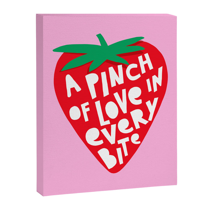 Big Strawberry Fruit with Cut-out Love words Canvas Print Gallery Image 1