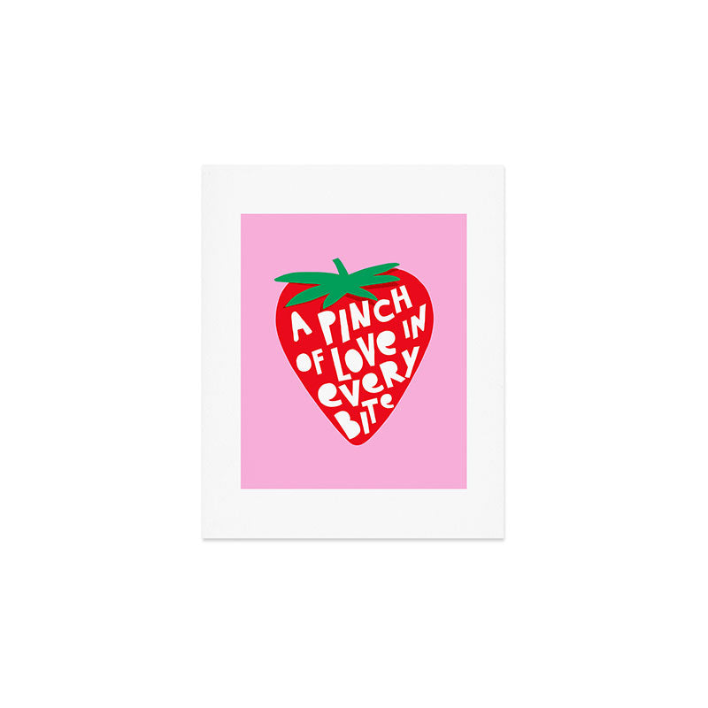 Big Strawberry Fruit with Cut-out Love words Art Print Gallery Image 1