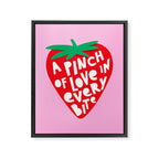 Big Strawberry Fruit with Cut-out Love words Framed Canvas Print Gallery Image 6