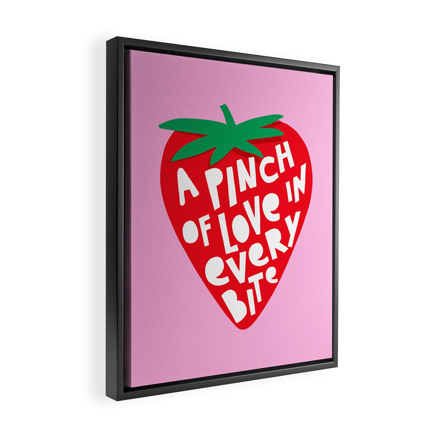 Big Strawberry Fruit with Cut-out Love words Framed Canvas Print Gallery Image 2