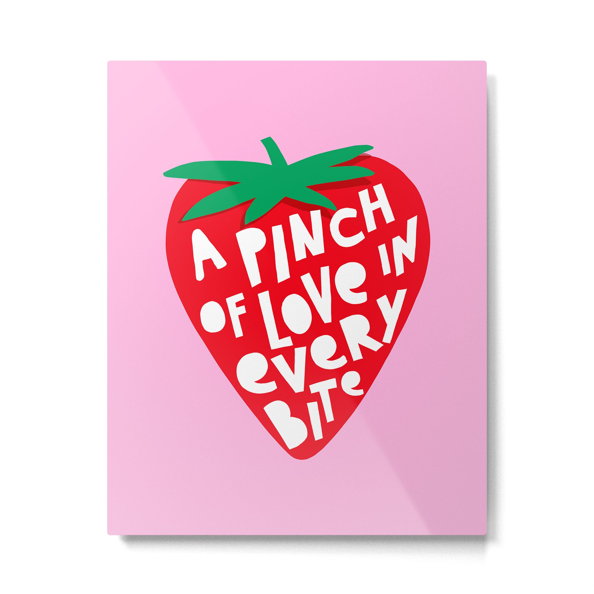 Big Strawberry Fruit with Cut-out Love words Metal Print Gallery Image 4