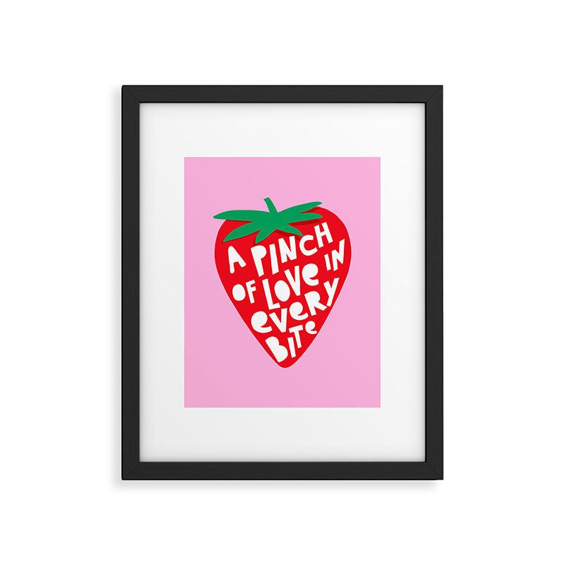 Big Strawberry Fruit with Cut-out Love words Framed Art Print Gallery Image 5
