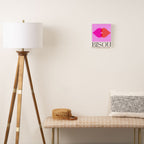 'BISOU' Vibrant Minimal French Love kiss Art Canvas Print Gallery Image 2