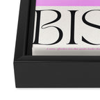 'BISOU' Vibrant Minimal French Love kiss Art Framed Canvas Print Gallery Image 3