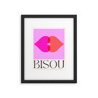 'BISOU' Vibrant Minimal French Love kiss Art Framed Art Print Gallery Image 5