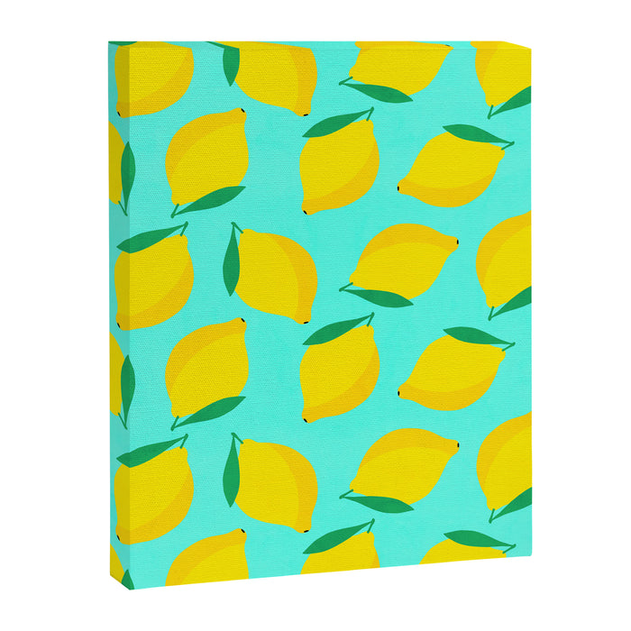 Bold and Vibrant Minimal Lemon Pattern Canvas Print Gallery Image 1