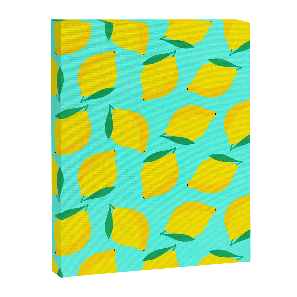 Bold and Vibrant Minimal Lemon Pattern Canvas Print Gallery Image 6