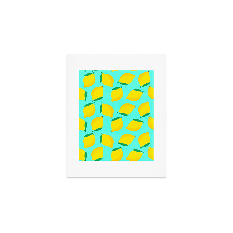 Bold and Vibrant Minimal Lemon Pattern Art Print Gallery Image 1