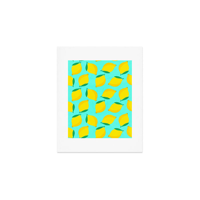 Bold and Vibrant Minimal Lemon Pattern Art Print Gallery Image 1