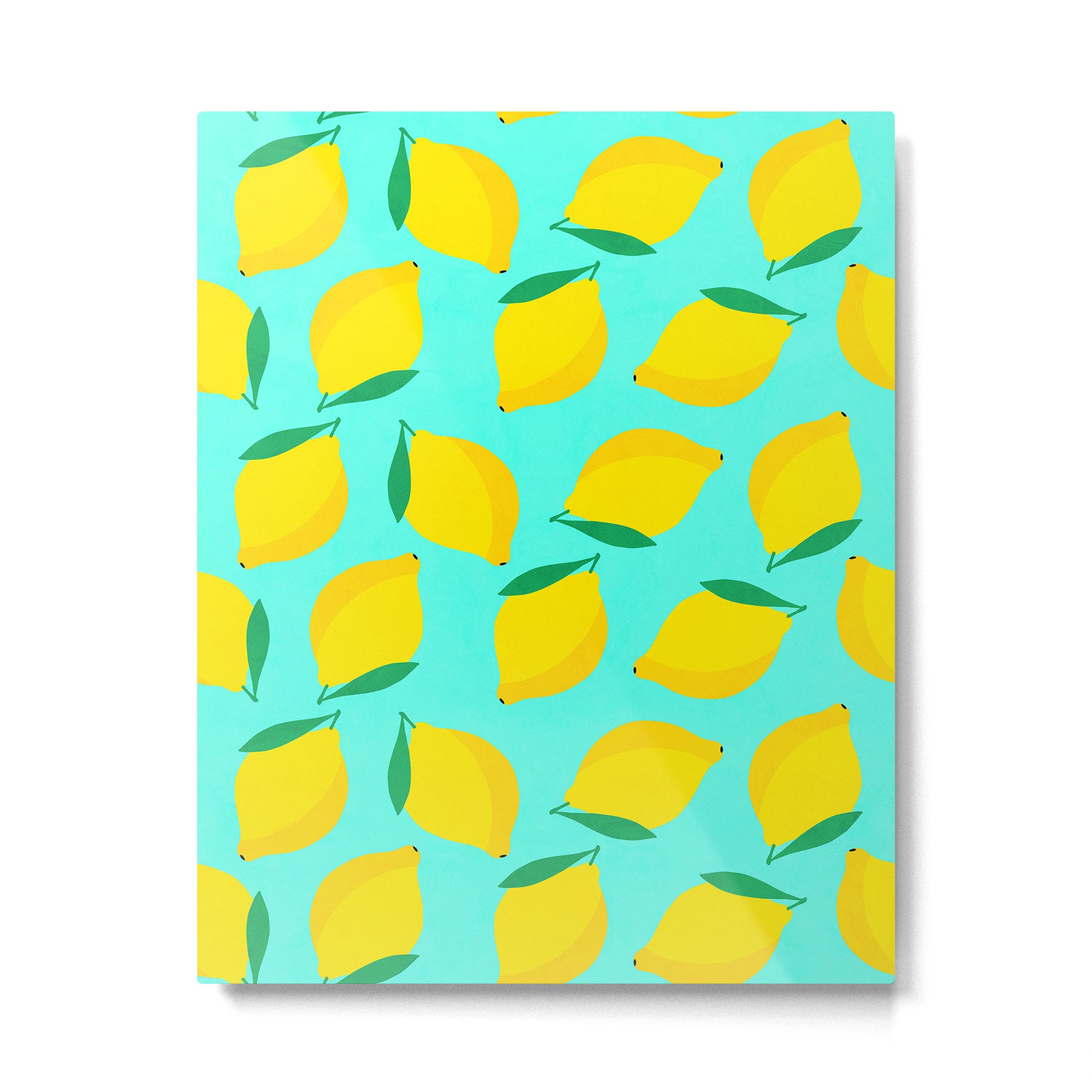 Bold and Vibrant Minimal Lemon Pattern Metal Print Gallery Image 4
