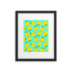Bold and Vibrant Minimal Lemon Pattern Framed Art Print Gallery Image 5