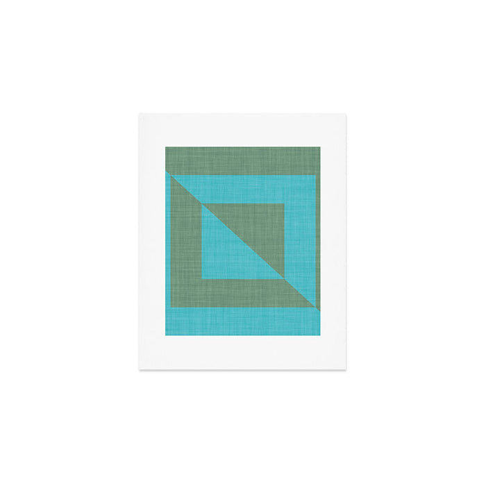 bold minimal greek geometry Green Blue Art Print Gallery Image 1
