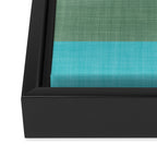bold minimal greek geometry Green Blue Framed Canvas Print Gallery Image 3