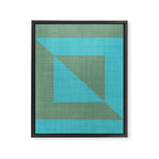 bold minimal greek geometry Green Blue Framed Canvas Print Gallery Image 8