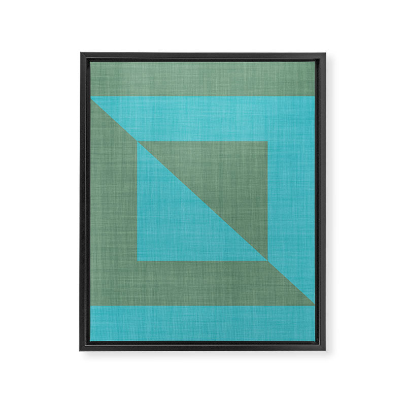 bold minimal greek geometry Green Blue Framed Canvas Print Gallery Image 8