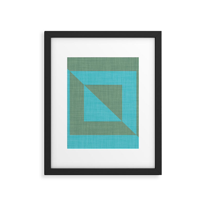 bold minimal greek geometry Green Blue Framed Art Print Gallery Image 6