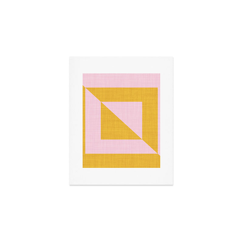 bold minimal greek geometry PInk Yellow Art Print Gallery Image 1