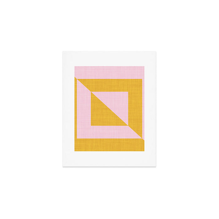 bold minimal greek geometry PInk Yellow Art Print Gallery Image 1