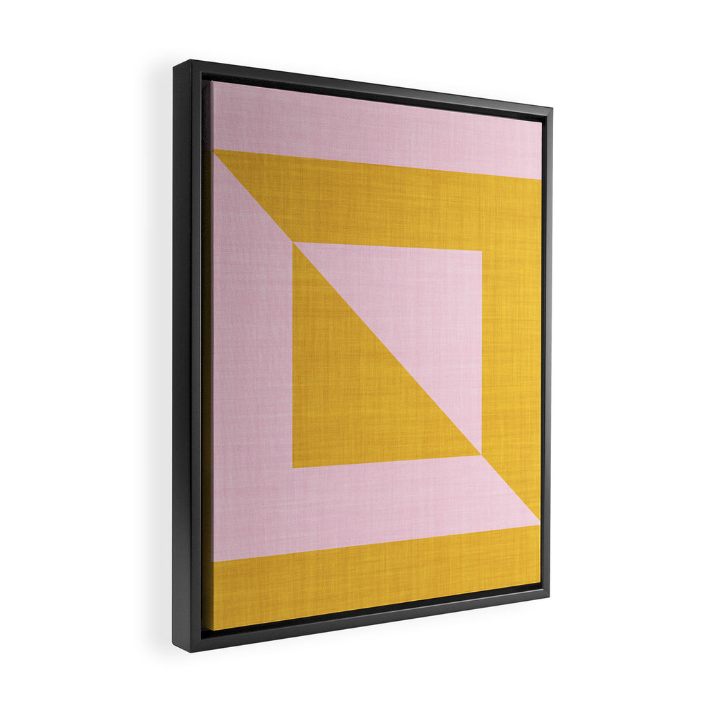 bold minimal greek geometry PInk Yellow Framed Canvas Print Gallery Image 2