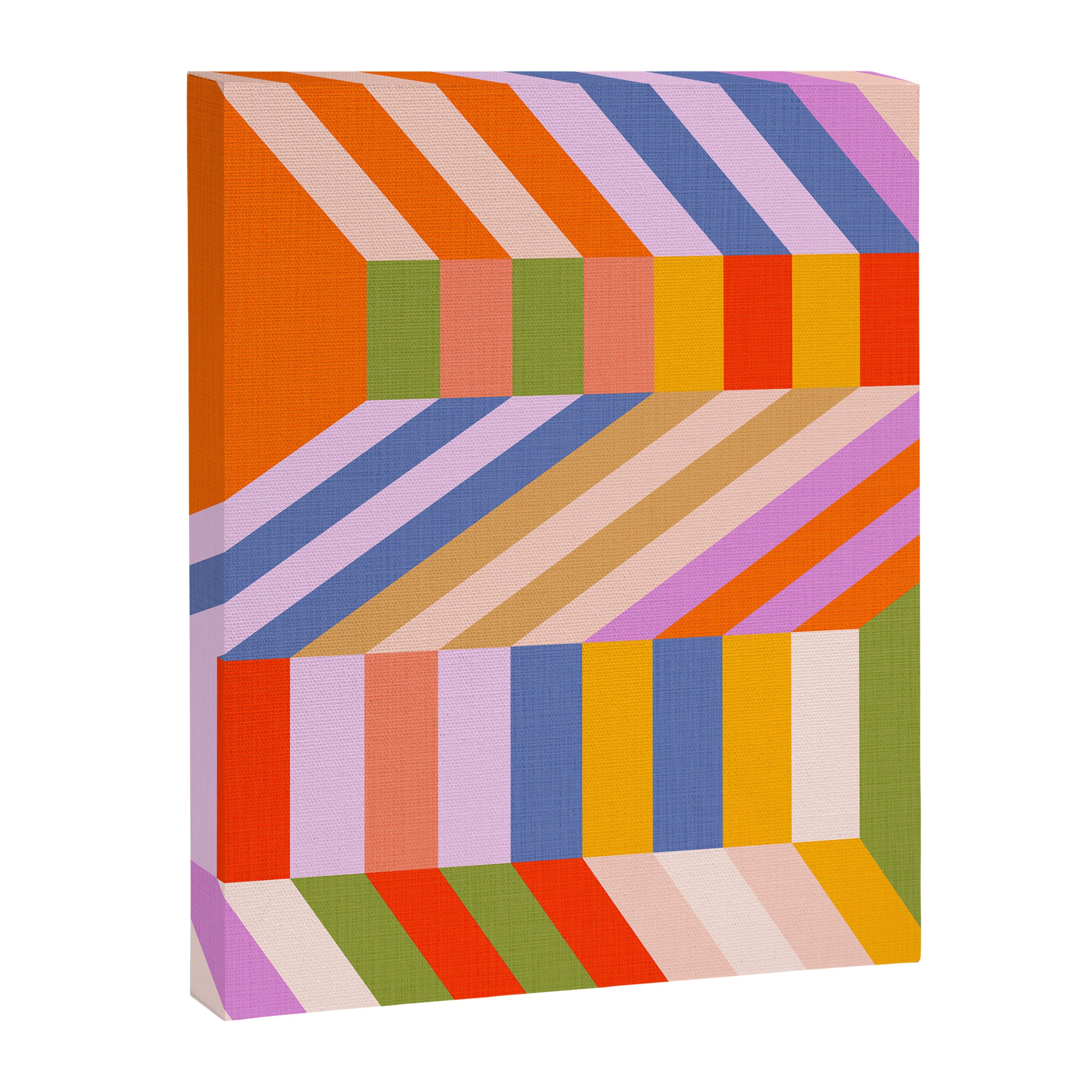 Bold Playful Bauhaus Geometric stripes 1 Canvas Print Gallery Image 6
