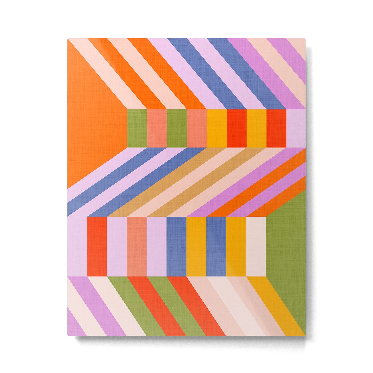 Bold Playful Bauhaus Geometric stripes 1 Metal Print Gallery Image 4