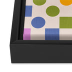 Bold Playful Checks and Dots Pattern - Rainbow colours Framed Canvas Print Gallery Image 3