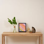 Bold Playful Checks and Dots Pattern - Rainbow colours Framed Canvas Print Gallery Image 4