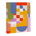 Bold Playful Geometric Bauhaus Checks and stripes Canvas Print Gallery Image 6