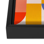 Bold Playful Geometric Bauhaus Checks and stripes Framed Canvas Print Gallery Image 3